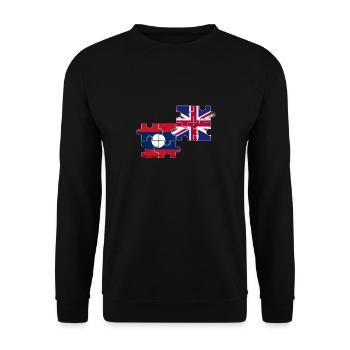 Laos Royaume-Uni Vintage Flag Laotien britannique - Sweat-shirt Unisexe - noir - Devant - Alina (178cm) & Michal (187cm)