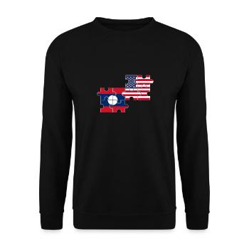 Laos USA Flag American Laotian - Unisex Sweatshirt - black - Front - Alina (178cm) & Michal (187cm)