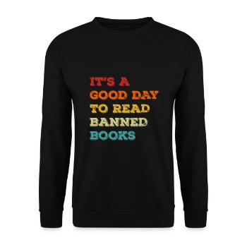 It's A Good Day To Read Banned Books - Unisex Sweatshirt - black - Front - Alina (178cm) & Michal (187cm)