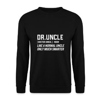Dr.Uncle Like A Normal Uncle Only Much Smarter - Unisex Sweatshirt - black - Front - Alina (178cm) & Michal (187cm)