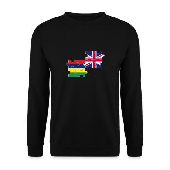 Mauritius UK Flag British Mauritian - Unisex Sweatshirt - black - Front - Alina (178cm) & Michal (187cm)