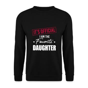 Es ist offiziell, dass ich die Lieblingstochterfamilie bin - Unisex Pullover - Schwarz - Vorne - Alina (178cm) & Michal (187cm)