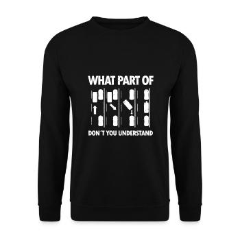 Welcher Teil des Parkens Lustiger Fahrschullehrer - Unisex Pullover - Schwarz - Vorne - Alina (178cm) & Michal (187cm)