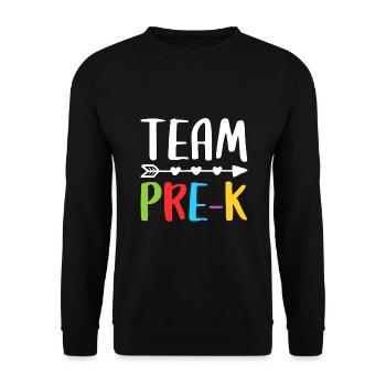 Team Pre-K, Lehrer Zurück zur Schule - Unisex Pullover - Schwarz - Vorne - Alina (178cm) & Michal (187cm)