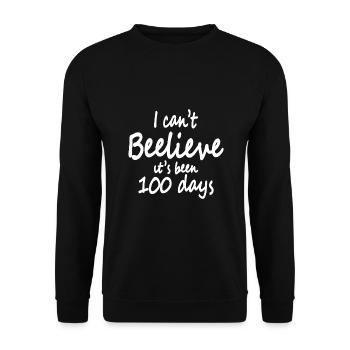 I Can't Beelieve It is 100 Days - Unisex Sweatshirt - black - Front - Alina (178cm) & Michal (187cm)