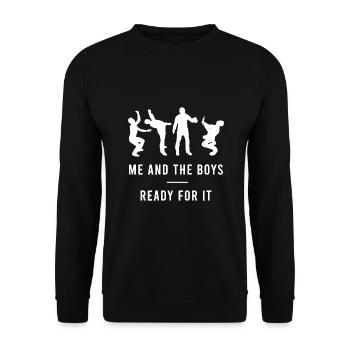 Ich und die Jungs Geisterjagd Lustiges Spiel - Unisex Pullover - Schwarz - Vorne - Alina (178cm) & Michal (187cm)