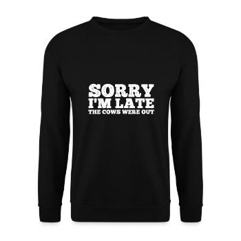 Funny Cow For Men Women Cow Farmer Herd Farming - Unisex Sweatshirt - black - Front - Alina (178cm) & Michal (187cm)