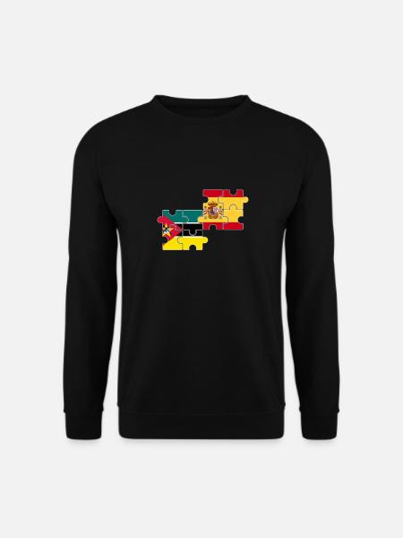 Mozambique Spain Flag Spanish Mozambican - Unisex Sweatshirt - black