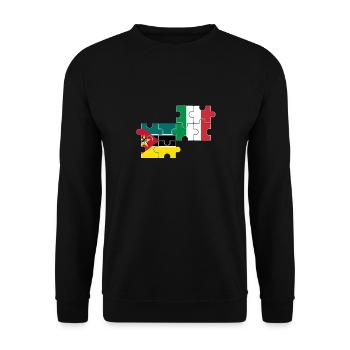 Mozambique Italy flag Italian Mozambican - Unisex Sweatshirt - black - Front - Alina (178cm) & Michal (187cm)