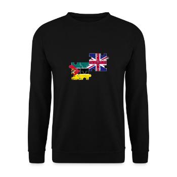 Mozambique UK Vintage Flag British Mozambican - Unisex Sweatshirt - black - Front - Alina (178cm) & Michal (187cm)