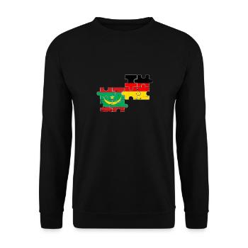 Mauritania Germany Vintage Flag Mauritanian - Unisex Sweatshirt - black - Front - Alina (178cm) & Michal (187cm)