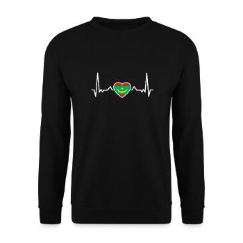 Mauritania Heartbeat Mauritanian flag - Unisex Sweatshirt - black - Front - Alina (178cm) & Michal (187cm)