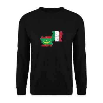 Mauritania Italy Vintage Flag Mauritanian - Unisex Sweatshirt - black - Front - Alina (178cm) & Michal (187cm)