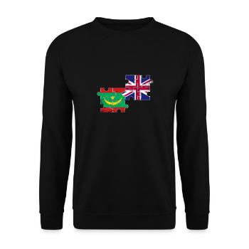 Mauritania UK Vintage Flag Mauritanian - Unisex Sweatshirt - black - Front - Alina (178cm) & Michal (187cm)
