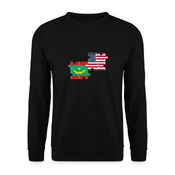 Mauritania USA Flag American Mauritanians - Unisex Sweatshirt - black - Front - Alina (178cm) & Michal (187cm)