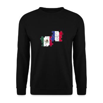 Mexico France Vintage Flag Mexicans - Unisex Sweatshirt - black - Front - Alina (178cm) & Michal (187cm)