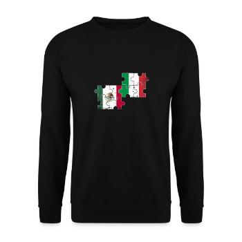 Mexico Italy Vintage Flag Mexicans - Unisex Sweatshirt - black - Front - Alina (178cm) & Michal (187cm)