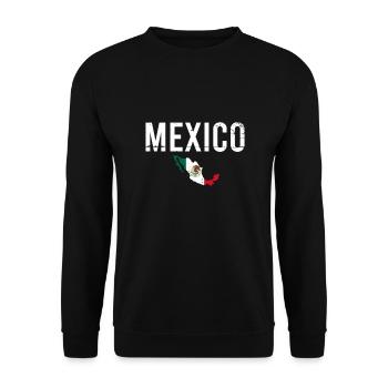 Mexico Vintage Map Mexican Flag Mexicans - Unisex Sweatshirt - black - Front - Alina (178cm) & Michal (187cm)