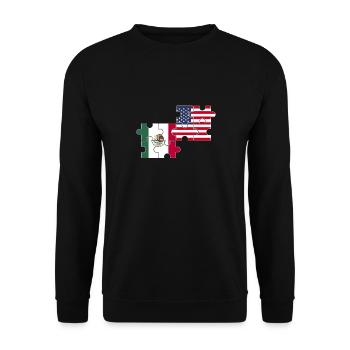 Mexique États-Unis Drapeau Mexicains américains - Sweat-shirt Unisexe - noir - Devant - Alina (178cm) & Michal (187cm)