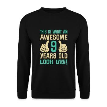 This Is What An Awesome 9 Year Old Looks Like Kids - Unisex Sweatshirt - black - Front - Alina (178cm) & Michal (187cm)