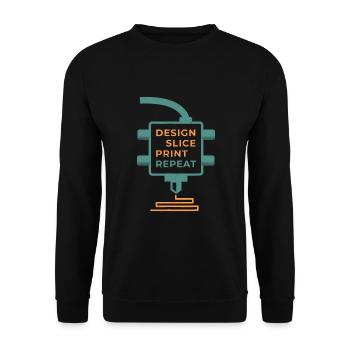 3D Printing | for a 3D-Printer Enthusiast - Unisex Sweatshirt - black - Front - Alina (178cm) & Michal (187cm)