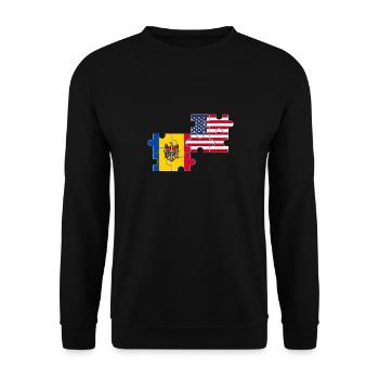 Moldova USA Flag American Moldovan - Unisex Sweatshirt - black - Front - Alina (178cm) & Michal (187cm)