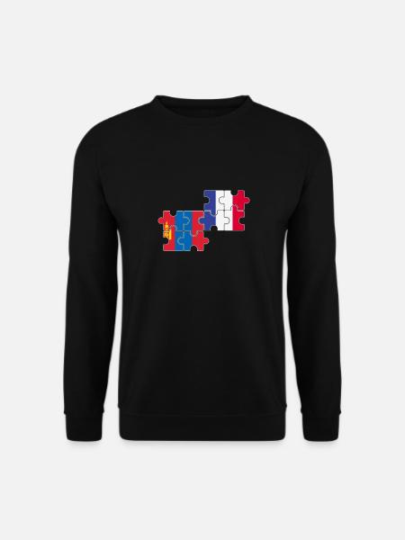 Mongolia France Flag French Mongolian - Unisex Sweatshirt - black