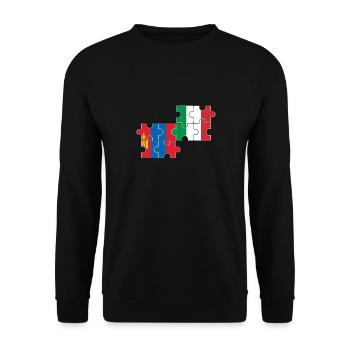 Mongolie Italie Drapeau Italien Mongol - Sweat-shirt Unisexe - noir - Devant - Alina (178cm) & Michal (187cm)