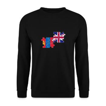 Mongolia UK flag British Mongolian - Unisex Sweatshirt - black - Front - Alina (178cm) & Michal (187cm)