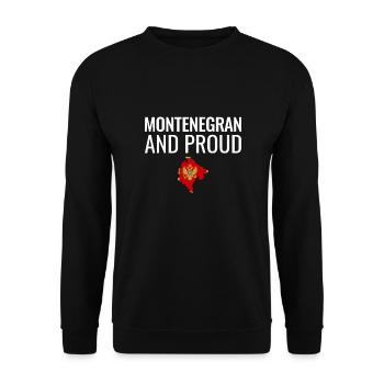 Montenegran And Proud Map Flag Montenegrins - Unisex Sweatshirt - black - Front - Alina (178cm) & Michal (187cm)