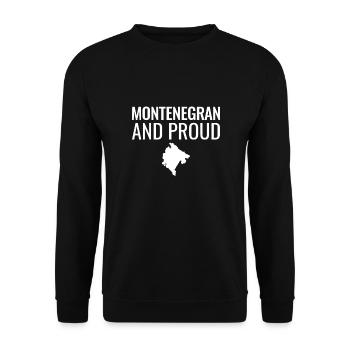 Montenegran And Proud Karte Montenegro - Unisex Pullover - Schwarz - Vorne - Alina (178cm) & Michal (187cm)