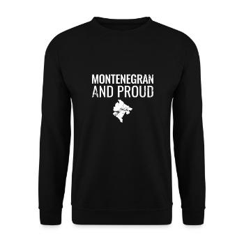 Montenegran And Proud Vintage Karte Montenegro - Unisex Pullover - Schwarz - Vorne - Alina (178cm) & Michal (187cm)