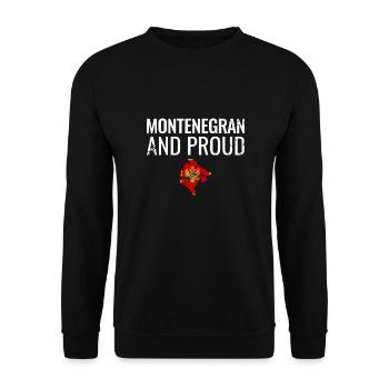 Montenegran And Proud Vintage Karte Montenegro - Unisex Pullover - Schwarz - Vorne - Alina (178cm) & Michal (187cm)