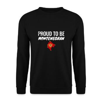 Proud To Be Montenegran Vintage Karte Flagge - Unisex Pullover - Schwarz - Vorne - Alina (178cm) & Michal (187cm)