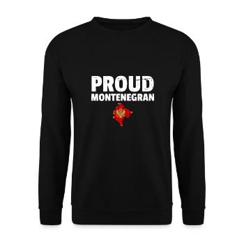 Proud Montenegran Vintage Karte Montenegro Flagge - Unisex Pullover - Schwarz - Vorne - Alina (178cm) & Michal (187cm)