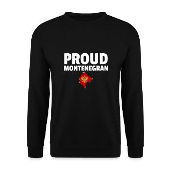 Proud Montenegran Karte Montenegro Flagge - Unisex Pullover - Schwarz - Vorne - Alina (178cm) & Michal (187cm)