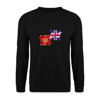 Montenegro UK Flagge Britisch Montenegrinisch - Unisex Pullover - Schwarz - Vorne - Alina (178cm) & Michal (187cm)