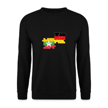 Myanmar Germany Flag German Myanmare - Unisex Sweatshirt - black - Front - Alina (178cm) & Michal (187cm)
