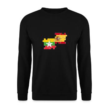 Myanmar Spain Flag Spanish Myanmare - Unisex Sweatshirt - black - Front - Alina (178cm) & Michal (187cm)