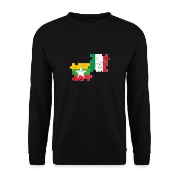 Myanmar Italy Vintage Flag Myanmare - Unisex Sweatshirt - black - Front - Alina (178cm) & Michal (187cm)