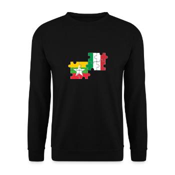 Myanmar Italy Flag Italian Myanmare - Unisex Sweatshirt - black - Front - Alina (178cm) & Michal (187cm)