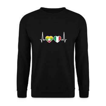 Myanmar Italy heartbeat flag Myanmare - Unisex Sweatshirt - black - Front - Alina (178cm) & Michal (187cm)
