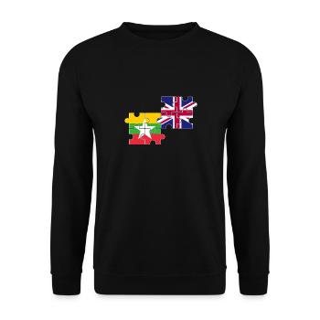 Myanmar UK Flag British Myanmare - Unisex Sweatshirt - black - Front - Alina (178cm) & Michal (187cm)