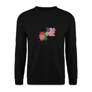 Afghanistan États-Unis Drapeau d’époque Afghan - Sweat-shirt Unisexe - noir - Devant - Alina (178cm) & Michal (187cm)