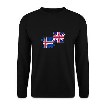 Islande Drapeau du Royaume-Uni Islandais britanniques - Sweat-shirt Unisexe - noir - Devant - Alina (178cm) & Michal (187cm)