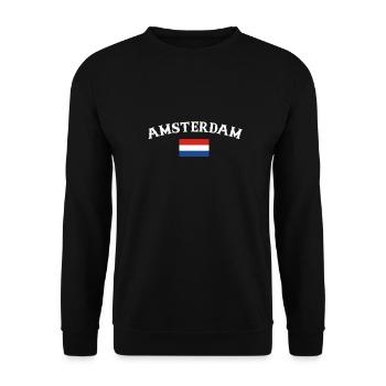 Amsterdam Pays-Bas Drapeau néerlandais - Sweat-shirt Unisexe - noir - Devant - Alina (178cm) & Michal (187cm)