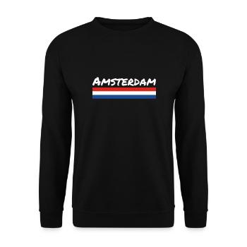 Amsterdam Pays-Bas Drapeau néerlandais - Sweat-shirt Unisexe - noir - Devant - Alina (178cm) & Michal (187cm)