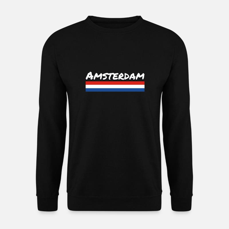 Amsterdam Pays-Bas Drapeau néerlandais - Sweat-shirt Unisexe - noir