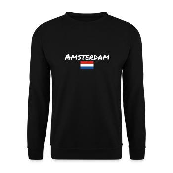 Amsterdam Pays-Bas Drapeau néerlandais - Sweat-shirt Unisexe - noir - Devant - Alina (178cm) & Michal (187cm)