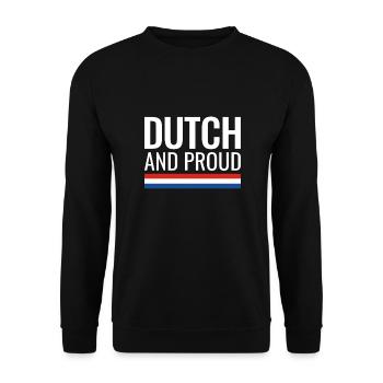 Dutch And Proud Netherlands Dutch flag - Unisex Sweatshirt - black - Front - Alina (178cm) & Michal (187cm)